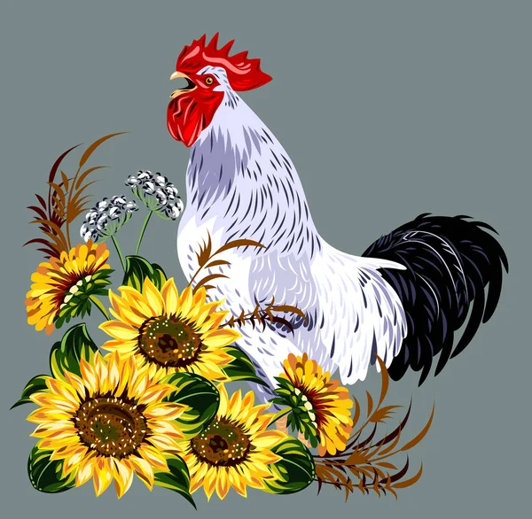 Cock Thicket Flowers — Stok Vektör