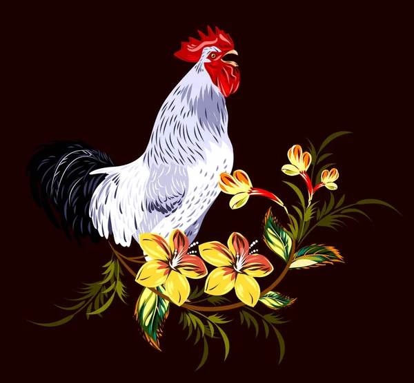 Cock Thicket Flowers — Stok Vektör