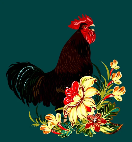 Cock Thicket Flowers — Stok Vektör