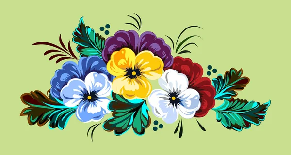 Luxe Fleurs Luxuriantes Carte Postale Autocollant — Image vectorielle