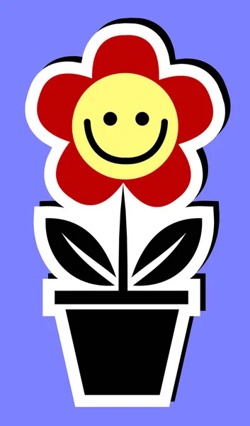 Весела Мила Квітка Ікона Плоска — стоковий вектор