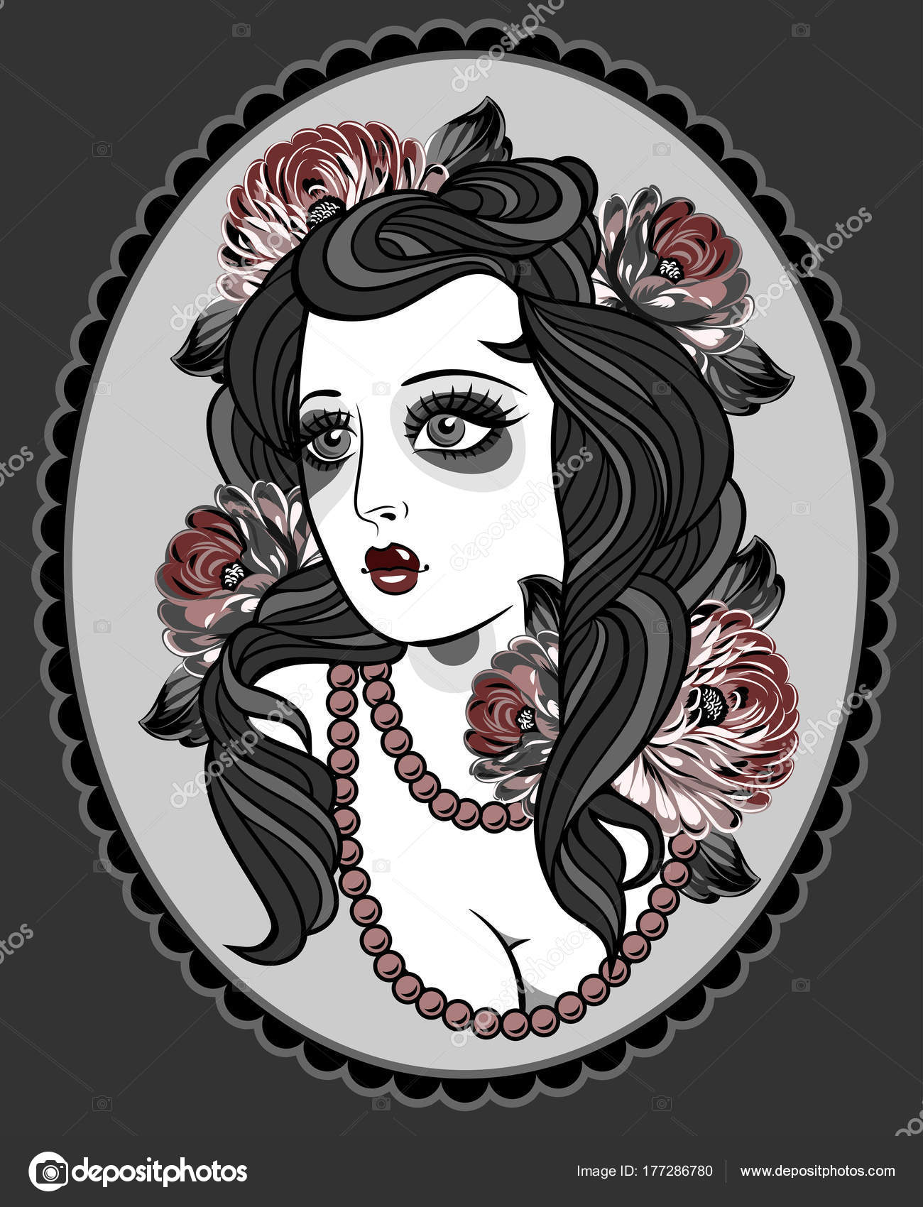 Image Sexy Girl Traditional Style Old School Tattoo Pin Beautiful Stock  Vector Image by ©imagoaiva #177286780