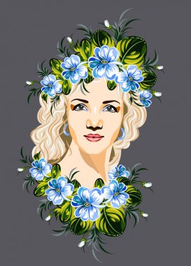 saçında çiçekler kızın