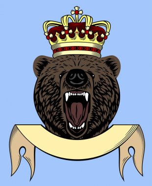 Eski okul dövme tarzı bir atıştırmaiçin ayı portresi