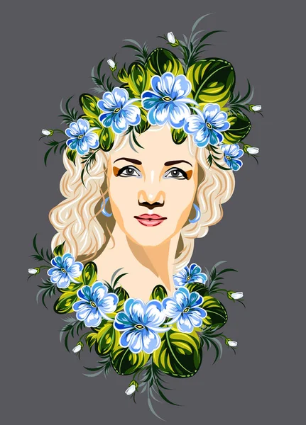 saçında çiçekler kızın