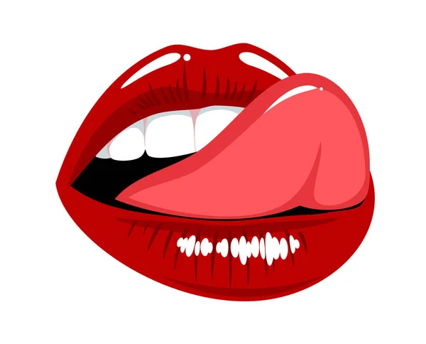 Labios Femeninos Hermosos Sensuales — Vector de stock