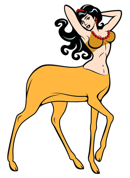 Bir Antilop Gövdeli Bir Güzel Centaur Kız Görüntüleri — Stok Vektör