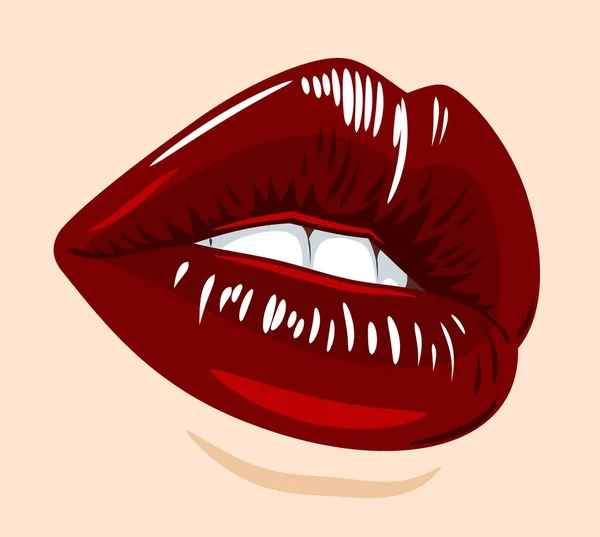 Labios Femeninos Hermosos Sensuales — Archivo Imágenes Vectoriales