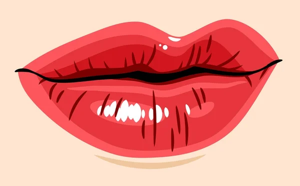 美しく 官能的な女性の唇 — ストックベクタ