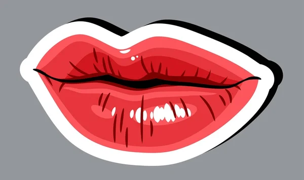 Labios Femeninos Hermosos Sensuales — Vector de stock