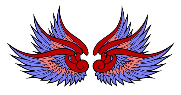 Φτερά Σχέδιο Στυλ Old School Τατουάζ — Διανυσματικό Αρχείο