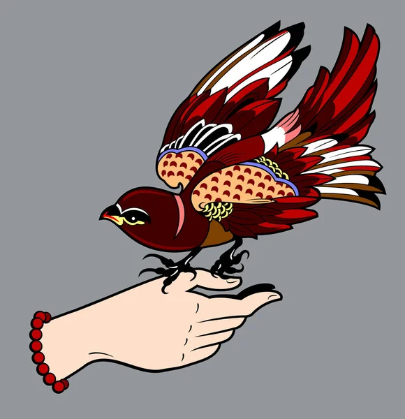 Obrázky Krásných Ptáků Oldskůl Stylu Tetování — Stockový vektor
