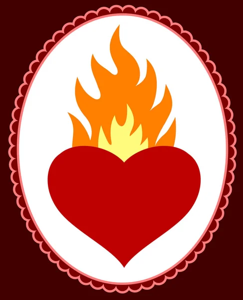 Καίγοντας Καρδιά Παλιό Στυλ Σχολείο — Διανυσματικό Αρχείο