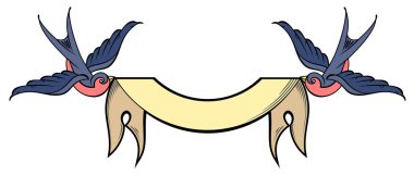 Kırlangıçlar eski okul dövme tarzı görüntüleri