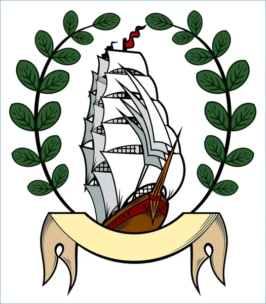 Корабль Плывет Парусом — стоковый вектор