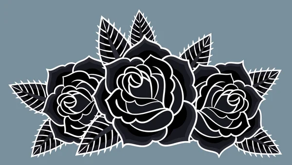 Vector Image Black Roses — Stock Vector