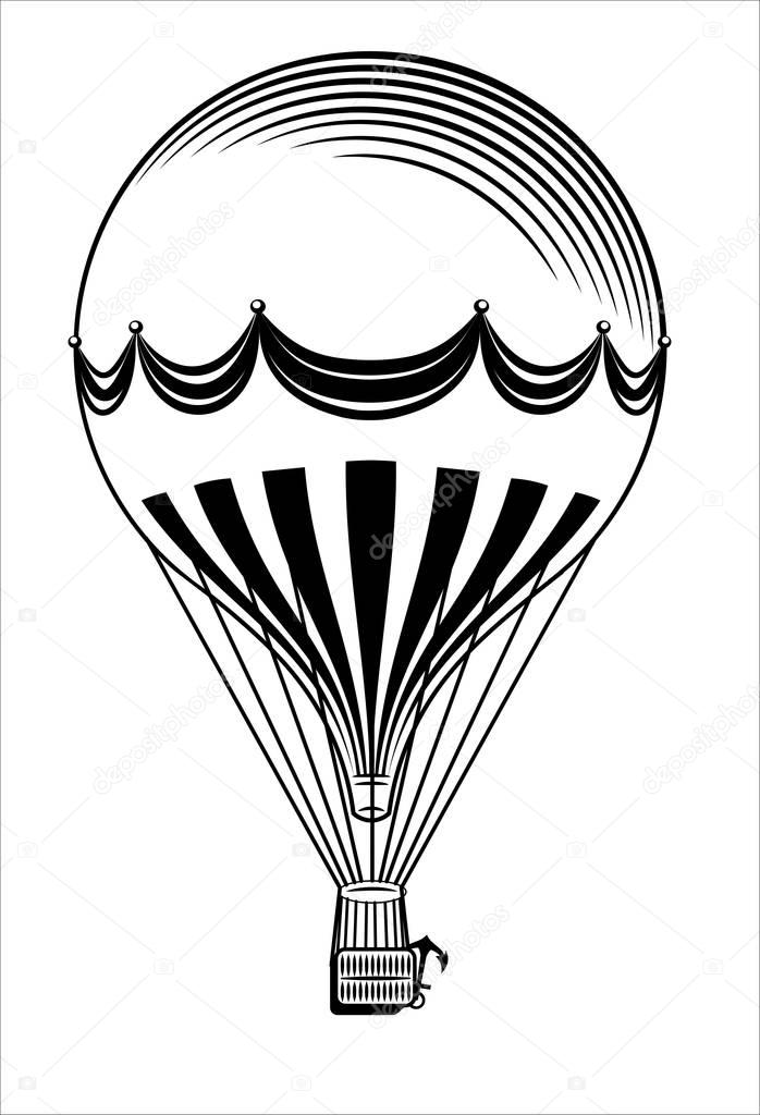 Ancient balloon, an engraving of an old tattoo