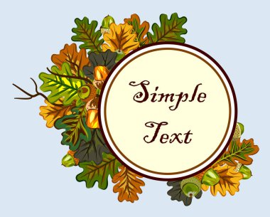 Meşe dalları ve meşe palamutları ile resim