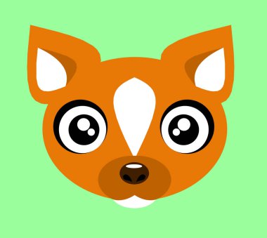 Bir tilki simgesi düz çocuk portresi  