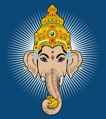 Portrait of the Indian deity Ganesha clipart