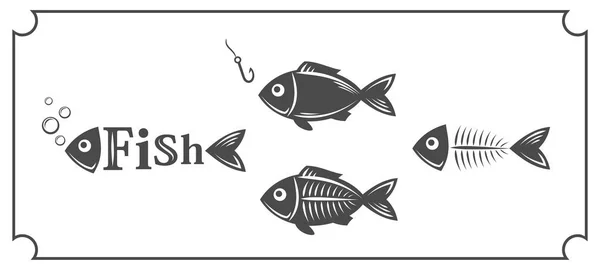 Set Images Fish Vector — Stock Vector