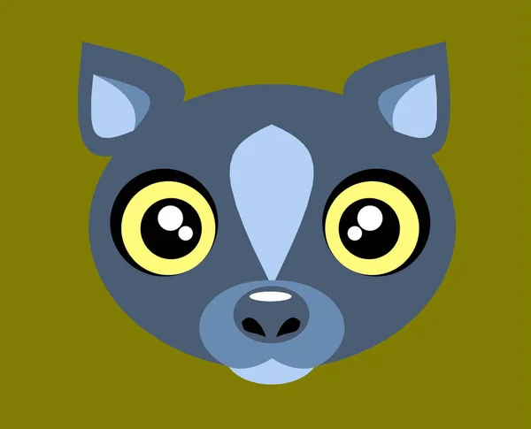 Retrato Icono Lobo Niños Planos — Vector de stock