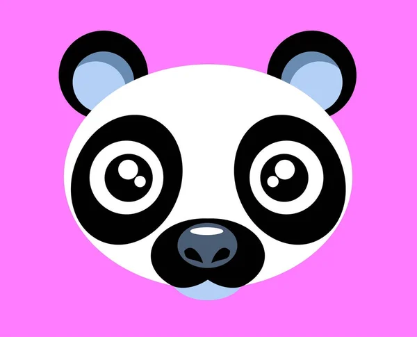 Retrato Icono Panda Niños Planos — Vector de stock