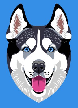 Portrait of a Husky dog breed clipart