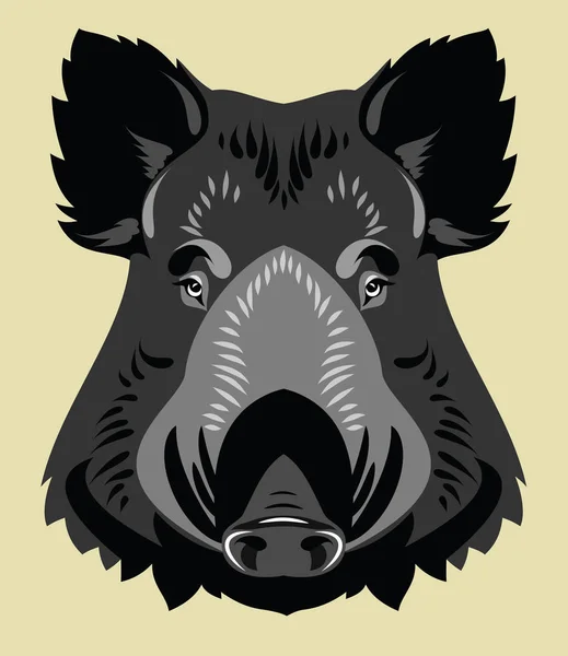 一只野猪的肖像 — 图库矢量图片