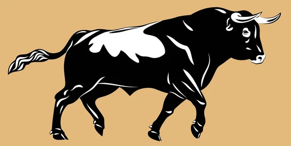 Boynuzlu Bull Portresi — Stok Vektör