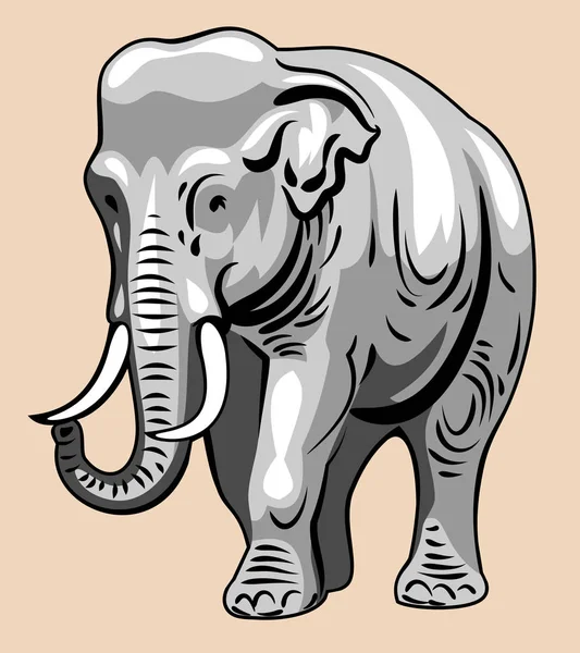 Portrait African Elephant — Stock Vector