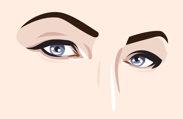Vackra Uttrycksfulla Ögon Kvinnor — Stock vektor