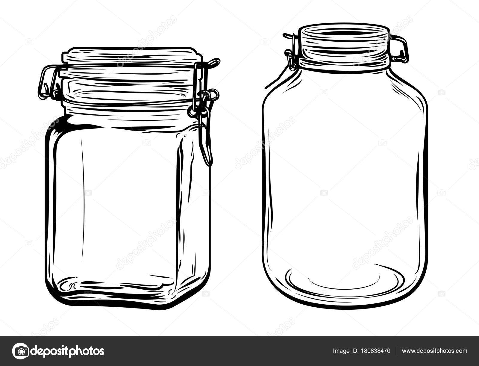 Vector: frascos de vidrio | Frascos Vidrio Vacío Redondo Cuadrado