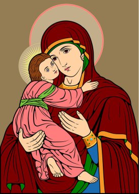 Simge çocuk (Madonna ile Meryem Ana görüntüsü ile)
