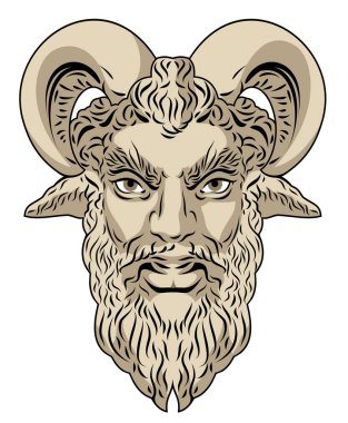 Portrait of the god Pan (Faun) vector Portrait of the god Pan (Faun) vector