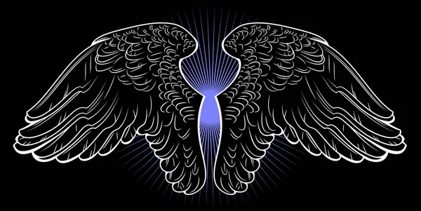 Красивые Птичьи Крылья Лебеди Голуби — стоковый вектор