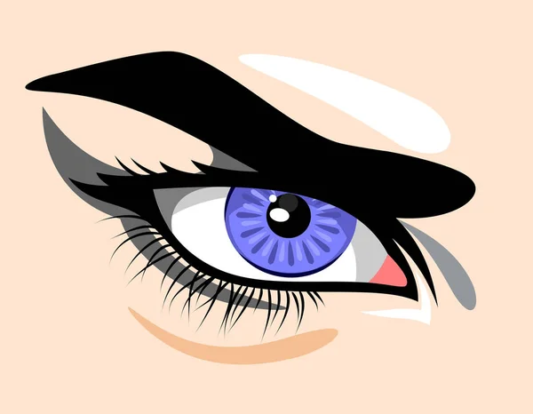 Beautiful Expressive Eyes Women — Stock Vector