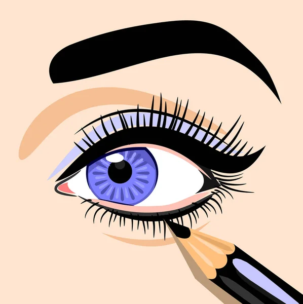 Vackra Uttrycksfulla Ögon Kvinnor — Stock vektor