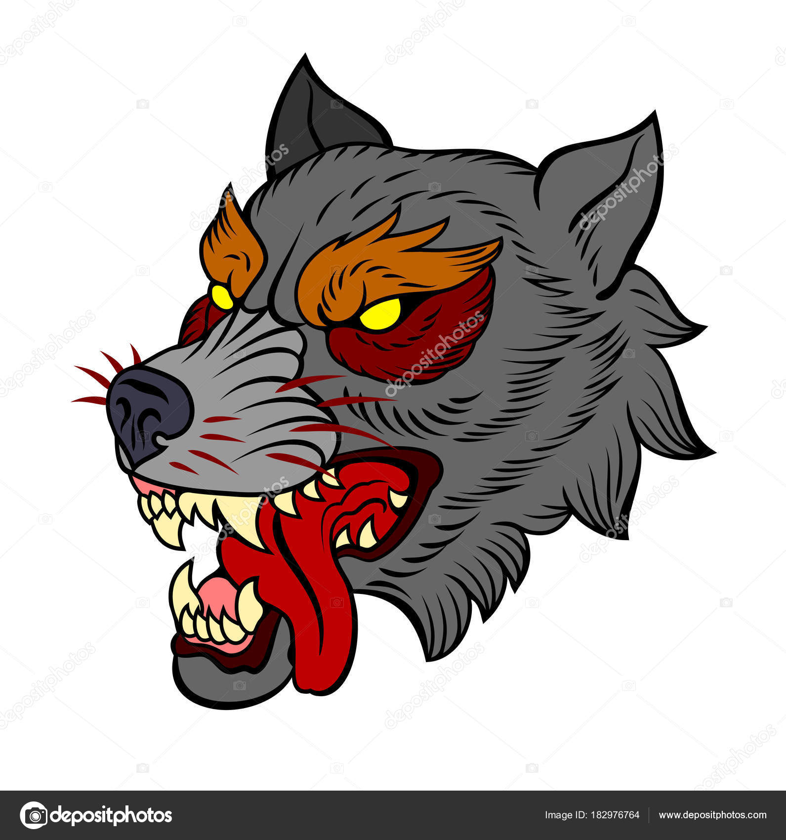 Head Bared Ferocious Wolf Drawing Style Old School Tattoos Stock Vector Image by ©imagoaiva #182976764 Head Bared Ferocious Wolf Drawing Style Old School Tattoos Stock Vector Image by ©imagoaiva #182976764
