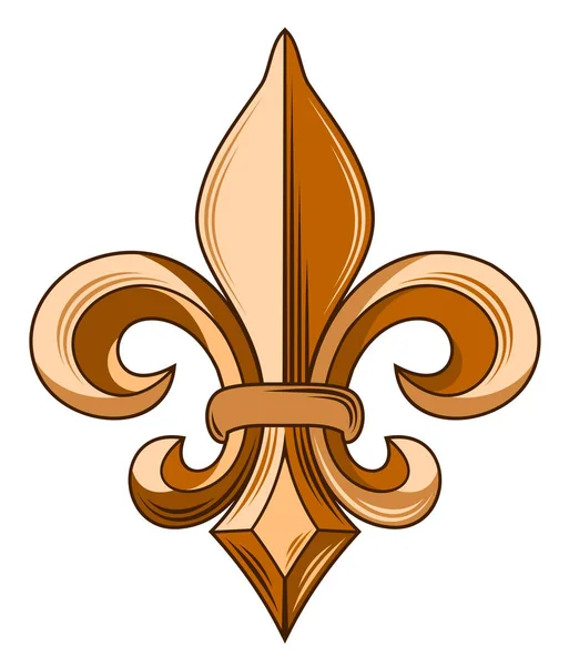 Símbolo Francés Fleur Leaf — Vector de stock