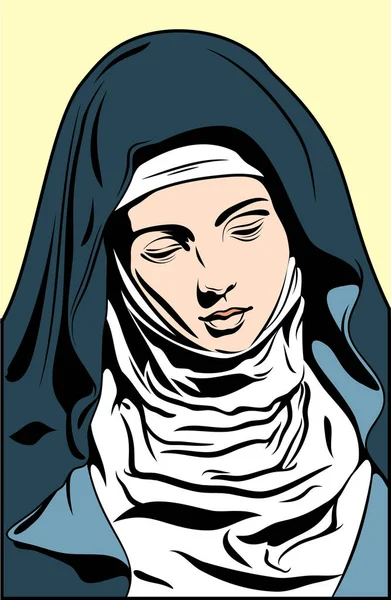 Symbol Mit Dem Bild Der Jungfrau Maria Madonna — Stockvektor