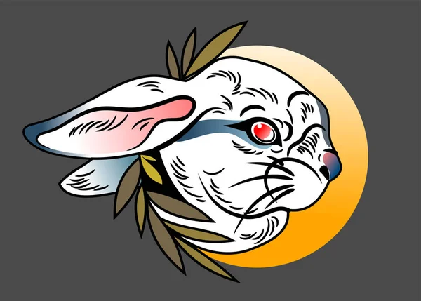 Vector Portrait Bunny Logo Personaggio Mascotte — Vettoriale Stock