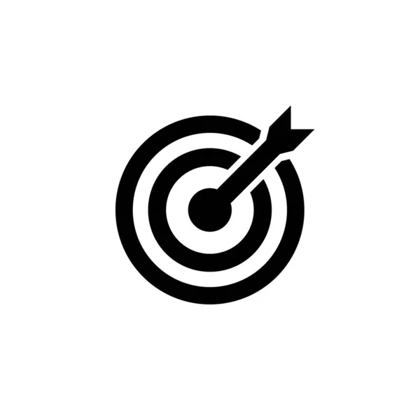 Иконка Миссии Логотип Бизнес Цели Концепции Черного Дизайна Изолированном Белом — стоковый вектор