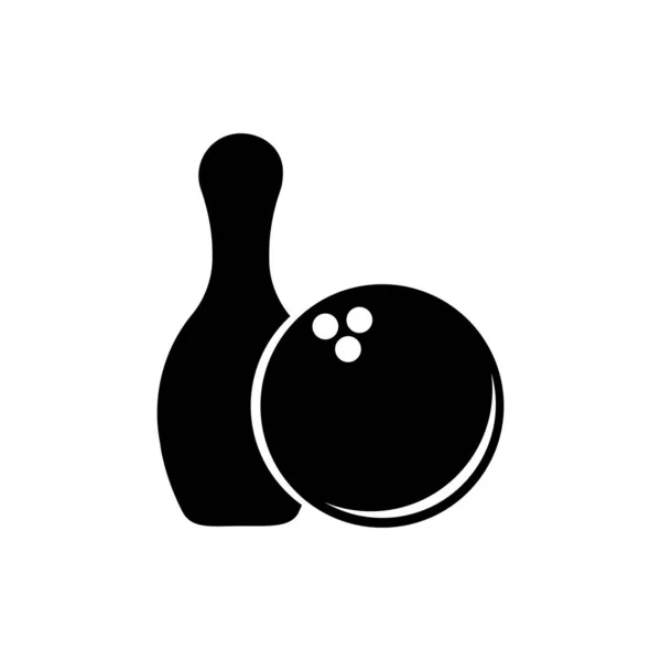 Bowling Vettore Icona Palla Nero Uno Sfondo Bianco Isolato Eps — Vettoriale Stock