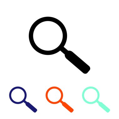 İzole edilmiş beyaz arkaplanda modern renk tasarımı konseptinde arama simgesi veya büyüteç simgesi. EPS 10 vektörü