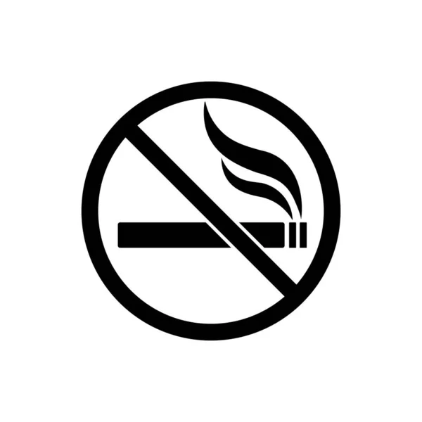Schluss Mit Dem Rauchen Nichtraucher Symbol Schwarz Verbotenes Symbol Einfach — Stockvektor