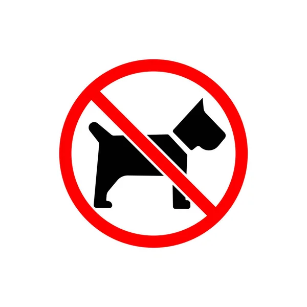 Ne köpek var, ne de siyah-kırmızı hayvan ikonu. Yasak sembol izole arka planda basittir. EPS 10 vektörü