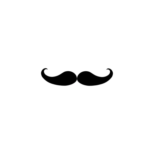 Mustasch Eller Ansiktshår Mustasch Ikon Vektor Design Svart Symbol Isolerad — Stock vektor