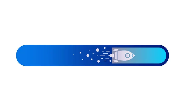Loading Bar Rocket Spaceship Icon Flat Vector Logo Design Symbol — Stock Vector