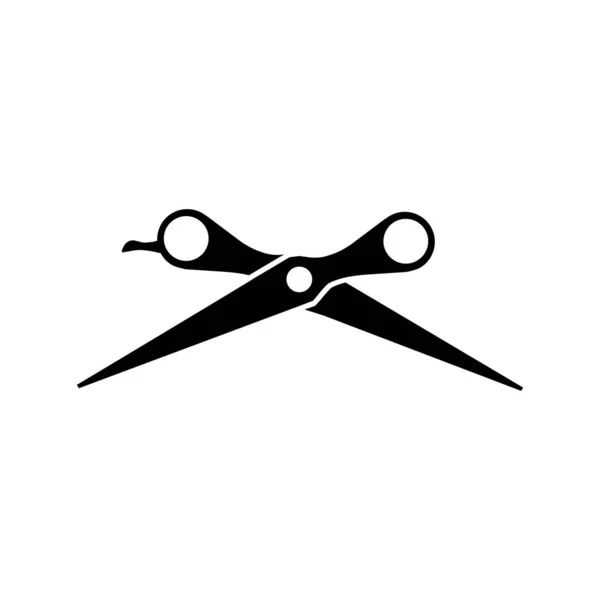 Sax Skjuvning Frisör Saxar Ikon Vektor Logotyp Design Svart Symbol — Stock vektor